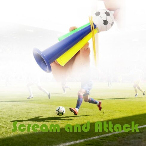 5pcs Soccer Horns - Loud Sporting - Perfect for Matches, Parties & Celebrations - Durable Noise Makers(Random Color) 19cm in Kuwait