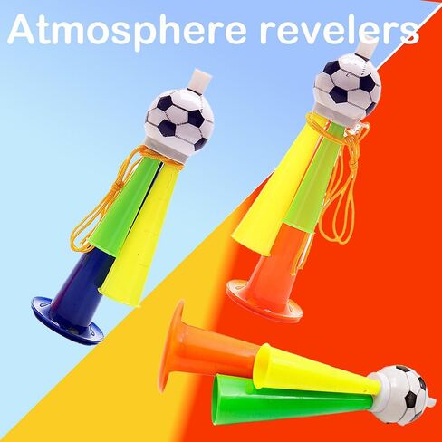 5pcs Soccer Horns - Loud Sporting - Perfect for Matches, Parties & Celebrations - Durable Noise Makers(Random Color) 19cm in Kuwait