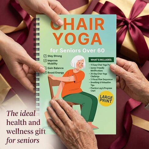 Bllavie Chair Yoga for Seniors Over 60 Book Chart,30day Beginner,Challenge to Restore Strength,Mobility,Balance and Loss Weight,Complete Guide to Look Senior Chair Exercises for Women & Men(Gradient Green) in Saudi Arabia