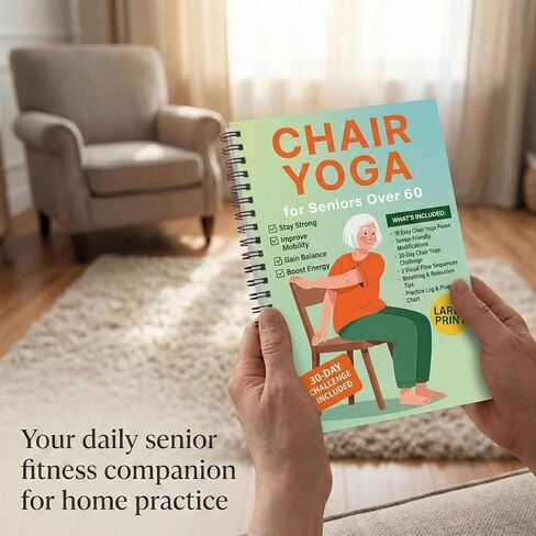 Bllavie Chair Yoga for Seniors Over 60 Book Chart,30day Beginner,Challenge to Restore Strength,Mobility,Balance and Loss Weight,Complete Guide to Look Senior Chair Exercises for Women & Men(Gradient Green) in Saudi Arabia