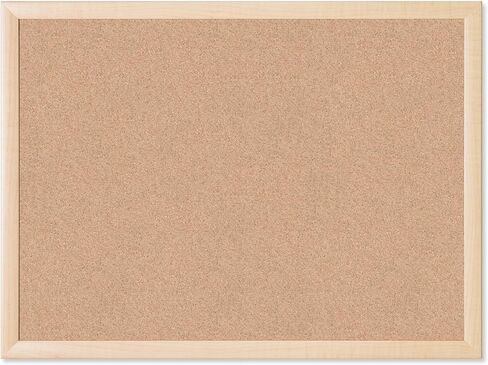 Cork Bulletin Board 17 x 23 in., Maple Wood-Style Frame Message Board for Wall, Office Bulletin Board for Home School Kitchen, Pin Board with Mounting Kit, Beige in Saudi Arabia