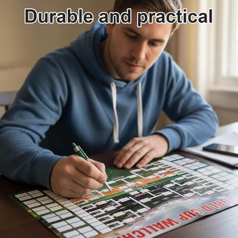 World Cup 2026 Merchandise, Official Tournament Schedule Poster with Green Marker Pen, Soccer Match Tracking Chart for Home and Office Display, Collectible Football Fan Gift for World Cup 2026 in Saudi Arabia