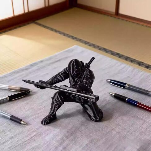 حامل أقلام RUIGO Ninja مع قلم ملحقات مكتبية مخصصة لديكور المنزل والمكتب قلم رائع Rsin in Kuwait