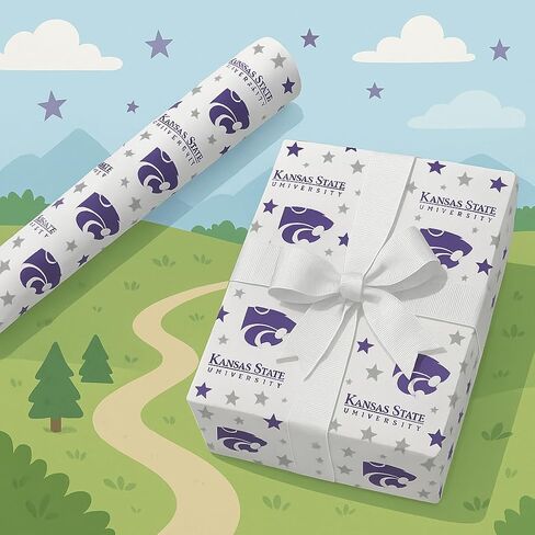 ورق تغليف ONDEMAND FAN NCAA بتصميم Starscape (Kansas State Wildcats، ورق تغليف 30 بوصة × 12 بوصة) in Kuwait