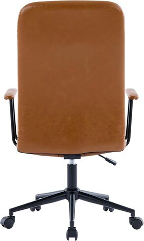 PU Leather Color Office Chair, with armrest, high backrest, Soft Foam Seating, 360 Degree Swivel, up and Down Adjustable gaslift,Black Powder Coated Frame,Five Star Base, Black Wheels (Antique Brown) in Saudi Arabia