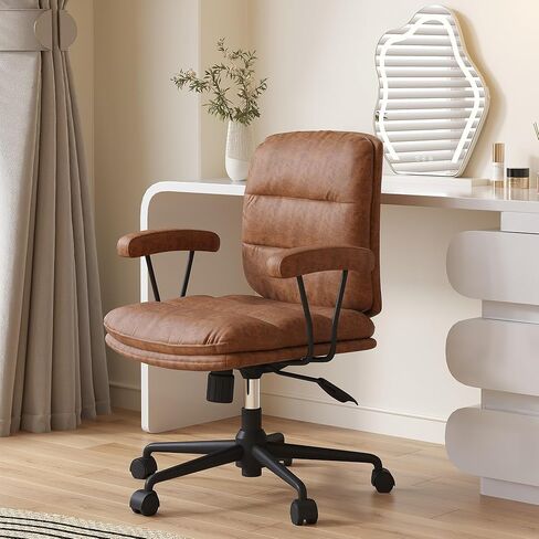 Brown Office Chair, backrest and seat Cushion Separate, backrest 90°-135° Inclined, armrests Included in Saudi Arabia