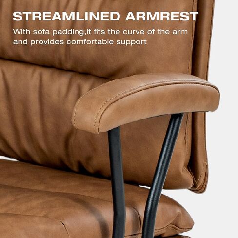 Brown Office Chair, backrest and seat Cushion Separate, backrest 90°-135° Inclined, armrests Included in Saudi Arabia