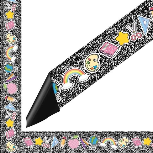 24 Sheet Magnetic Bulletin Board Borders Smile Face Star Bulletin Board Border Black White Checkered Classroom Decor 13. 8 x 2. 8 Inch Back to School Decoration for School Office in Saudi Arabia
