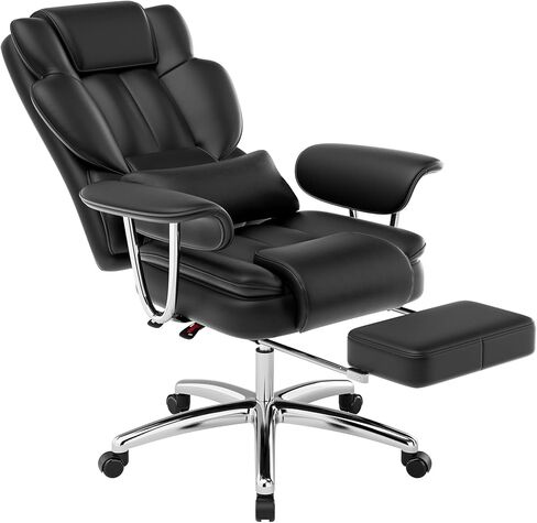 Office Chair, Big and Tall Executive Office Chair with Footrest, Leather Computer Chair, Ergonomic Reclining Chair High Back, Large Home Office Chair in Saudi Arabia