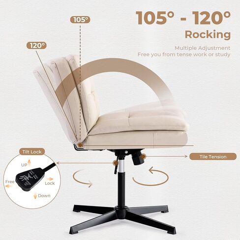 Large Size Armless Home Office Desk Chair Vanity Chair No Wheels in Saudi Arabia