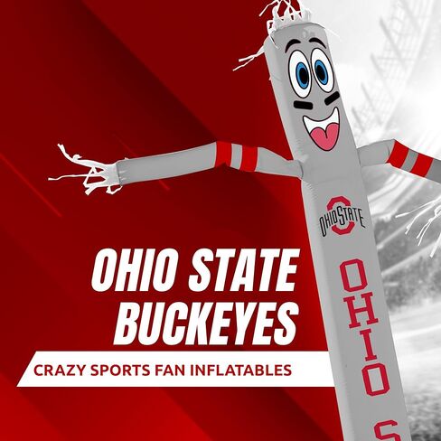 سبورتيتشتشر NCAA ولاية أوهايو بوكس ​​كرة القدم أحمق يلوح أنبوب قابل للنفخ مع أضواء LED ومنفاخ مدمج راقصات أحمق الهواء أنبوب قابل للنفخ رجل مجنون الرياضة مروحة في الهواء الطلق الطرف الديكور in Saudi Arabia