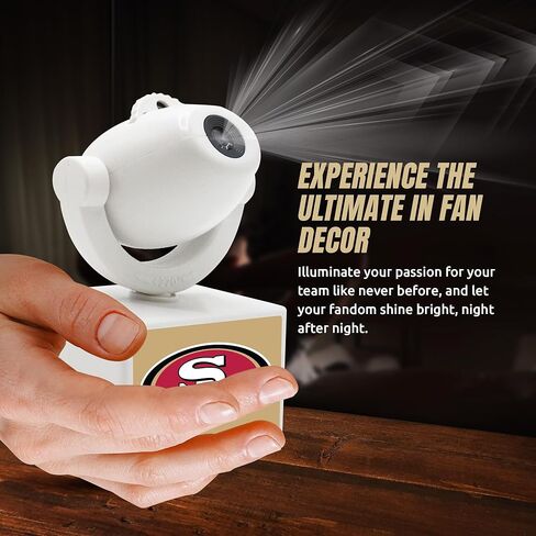 Sporticulture NFL American Football San Francisco 49ers - Adjustable Led Mini Spotlight Projector with 6 Team Logo Designs - Portable & Rechargeable Spotlight - Battery-Operated - 4.375" x 3.125" in Kuwait
