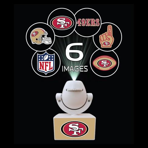 Sporticulture NFL American Football San Francisco 49ers - Adjustable Led Mini Spotlight Projector with 6 Team Logo Designs - Portable & Rechargeable Spotlight - Battery-Operated - 4.375" x 3.125" in Kuwait
