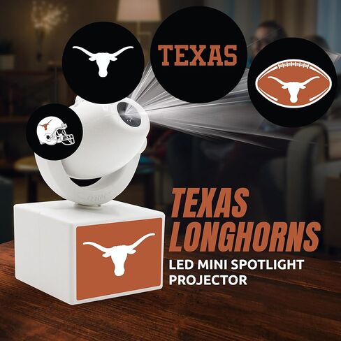 Sporticulture NCAA American Football Texas - جهاز عرض كشاف صغير LED قابل للتعديل مع 6 تصميمات لشعار الفريق - مصباح كشاف محمول وقابل لإعادة الشحن - يعمل بالبطارية - 4.375 بوصة × 3.125 بوصة in Saudi Arabia