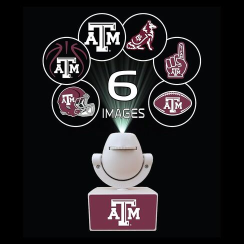Sporticulture NCAA American Football Texas - جهاز عرض كشاف صغير LED قابل للتعديل مع 6 تصميمات لشعار الفريق - مصباح كشاف محمول وقابل لإعادة الشحن - يعمل بالبطارية - 4.375 بوصة × 3.125 بوصة in Saudi Arabia