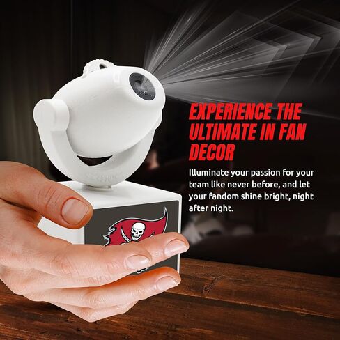 Sporticulture NFL American Football Tampa Bay Buccaneers - جهاز عرض صغير LED قابل للتعديل مع 6 تصميمات لشعار الفريق - مصباح كشاف محمول وقابل لإعادة الشحن - يعمل بالبطارية - 4.375 بوصة × 3.125 بوصة in Saudi Arabia