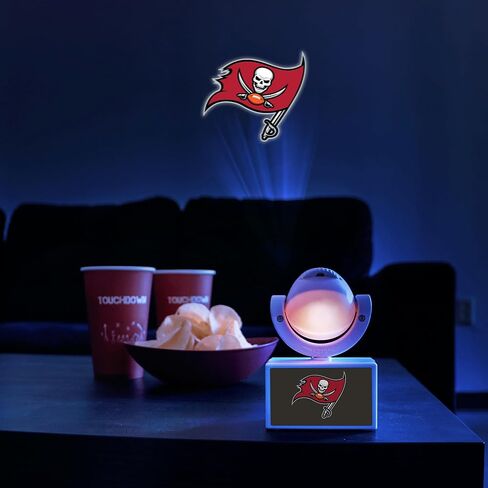 Sporticulture NFL American Football Tampa Bay Buccaneers - جهاز عرض صغير LED قابل للتعديل مع 6 تصميمات لشعار الفريق - مصباح كشاف محمول وقابل لإعادة الشحن - يعمل بالبطارية - 4.375 بوصة × 3.125 بوصة in Saudi Arabia
