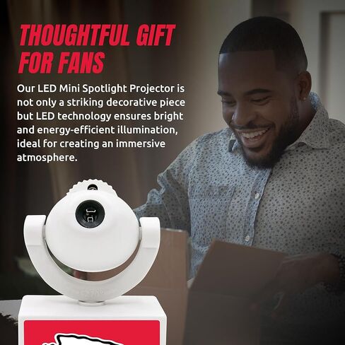 Sporticulture NFL American Football Kansas City Chiefs - جهاز عرض صغير LED قابل للتعديل مع 6 تصميمات لشعار الفريق - مصباح كشاف محمول وقابل لإعادة الشحن - يعمل بالبطارية - 4.375 بوصة × 3.125 بوصة in Saudi Arabia