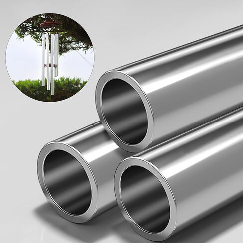 30pcs Aluminum Wind Chime Tubes for DIY Windchimes Making Kit, 5 Graduated Lengths Silver Metal Pipe Wind Chime Parts for Outdoor Garden Decor, Pre-Drilled Replacement Tubes in Saudi Arabia