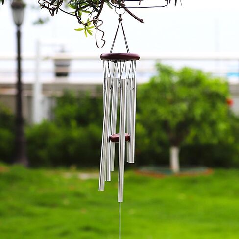 30pcs Aluminum Wind Chime Tubes for DIY Windchimes Making Kit, 5 Graduated Lengths Silver Metal Pipe Wind Chime Parts for Outdoor Garden Decor, Pre-Drilled Replacement Tubes in Saudi Arabia