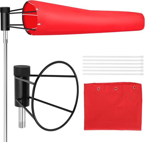 8" x 36" Airport Windsock, Heavy Duty Outdoor Windsocks Made of 450D Oxford Fabric with 360° Rotating Ball Bearing Frame, Wind Socks for Outside, Waterproof, UV Fade Resistant, No Pole Included in Kuwait