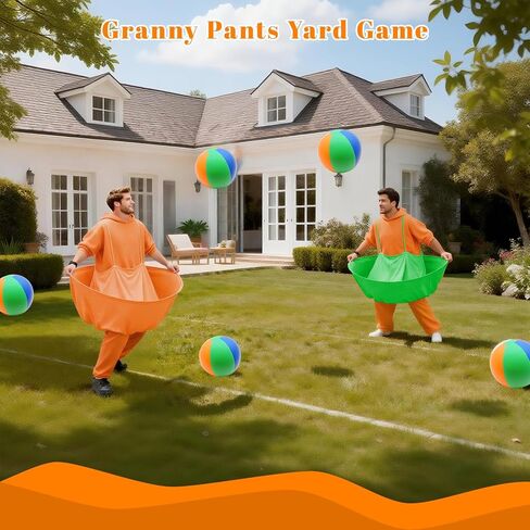 Granny Pants Yard Game Set with Bouncy Balls & Pump,Granny Pants Outdoor Party Game for Team Relay Lawn Fun,Backyard Parties,Family Parties,Adult in Kuwait