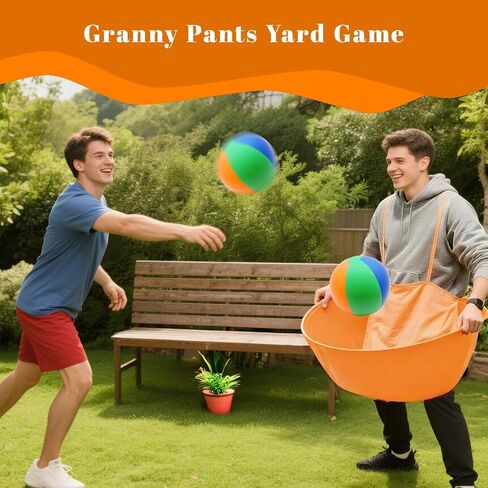 Granny Pants Yard Game Set with Bouncy Balls & Pump,Granny Pants Outdoor Party Game for Team Relay Lawn Fun,Backyard Parties,Family Parties,Adult in Kuwait