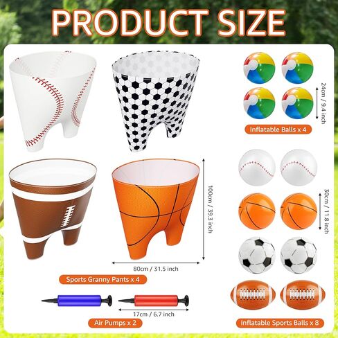 Granny Pants Yard Game Sports Themed Toss Game with Bouncy Balls Pumps - Outdoor Lawn Games for Adults Sports Themed Parties Tailgate Activities & Group Reunion Gatherings in Kuwait
