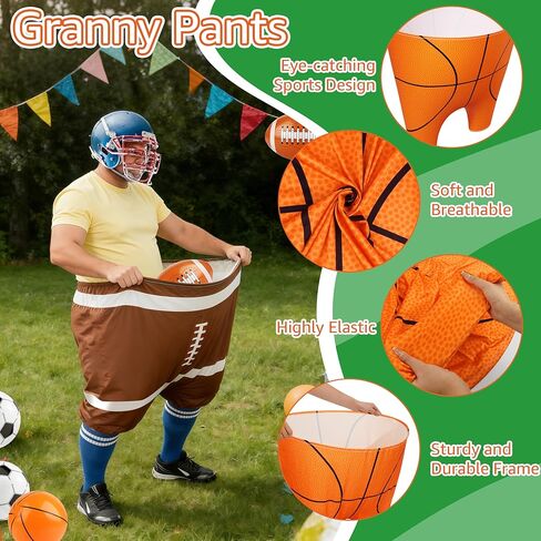 Granny Pants Yard Game Sports Themed Toss Game with Bouncy Balls Pumps - Outdoor Lawn Games for Adults Sports Themed Parties Tailgate Activities & Group Reunion Gatherings in Kuwait