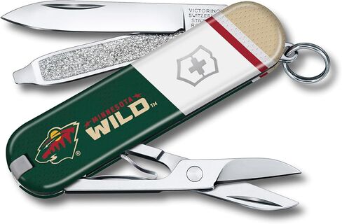 Victorinox Classic SD Swiss Army Knife – Compact 7 Function Swiss Made Pocket Knife with Small Blade, Screwdriver and Key Ring – Minnesota Wild in Kuwait