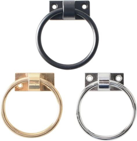 Drawer Ring Pull Handles, Zinc Alloy Ring Door Knocker and Pull Handle for Front Door and Furniture Multicolor(Silver) in Saudi Arabia