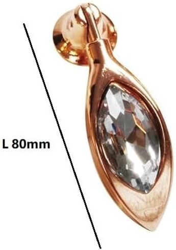 Cabinet Knobs 4 Pack Crystal Pendant Pull Glass Door Handle Leaf-Shaped Drawer Suitable for Cabinets Wardrobes Home Decoration(Rose Gold) in Saudi Arabia