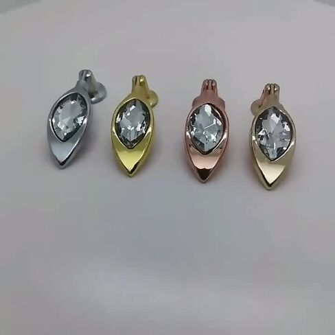 Cabinet Knobs 4 Pack Crystal Pendant Pull Glass Door Handle Leaf-Shaped Drawer Suitable for Cabinets Wardrobes Home Decoration(Rose Gold) in Saudi Arabia