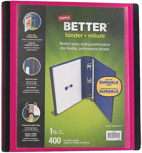 Staples Better Binder Heavy-Duty View, Blue, 1000-Sheet Capacity, 5" (Ring Diameter) in Kuwait