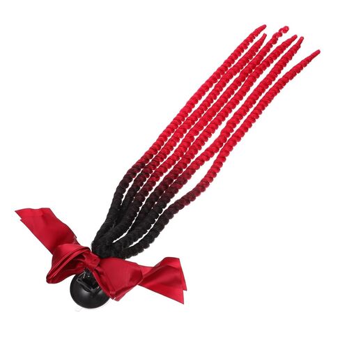 GARVALON Helmet Dreadlocks Decoration with Ponytail Adornment for Motorcycle Cycling and Skate Helmets Easy Install Suction Cup Design Durable and Reusable Accessory Black and Red in Kuwait