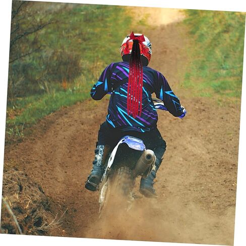 GARVALON Helmet Dreadlocks Decoration with Ponytail Adornment for Motorcycle Cycling and Skate Helmets Easy Install Suction Cup Design Durable and Reusable Accessory Black and Red in Kuwait