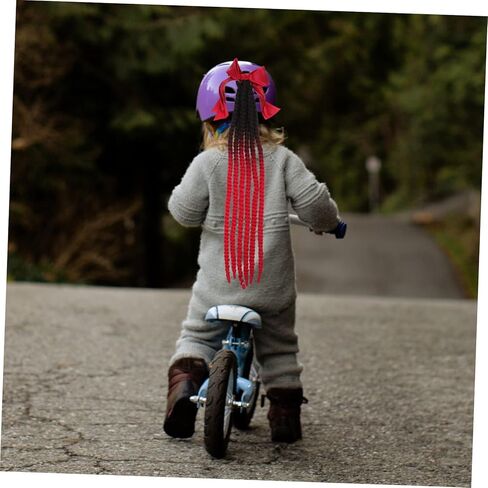 GARVALON Helmet Dreadlocks Decoration with Ponytail Adornment for Motorcycle Cycling and Skate Helmets Easy Install Suction Cup Design Durable and Reusable Accessory Black and Red in Kuwait