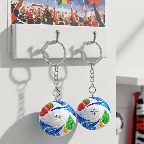 2PCS 1:1 Replica Soccer Keychain World Cup Design 2026 Soccer Ball 1.5 inches Keychain and Football keychain soccer Accessories for Men 2026 Football Keychains Backpack Charm Sports Soccers Gifts in Kuwait
