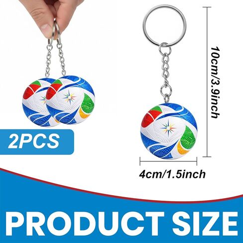 2PCS 1:1 Replica Soccer Keychain World Cup Design 2026 Soccer Ball 1.5 inches Keychain and Football keychain soccer Accessories for Men 2026 Football Keychains Backpack Charm Sports Soccers Gifts in Kuwait
