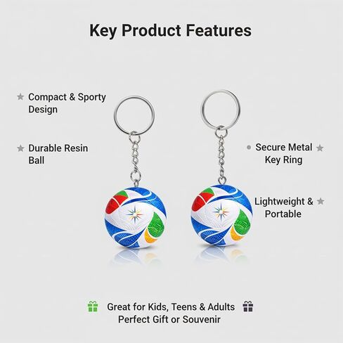 2PCS 1:1 Replica Soccer Keychain World Cup Design 2026 Soccer Ball 1.5 inches Keychain and Football keychain soccer Accessories for Men 2026 Football Keychains Backpack Charm Sports Soccers Gifts in Kuwait
