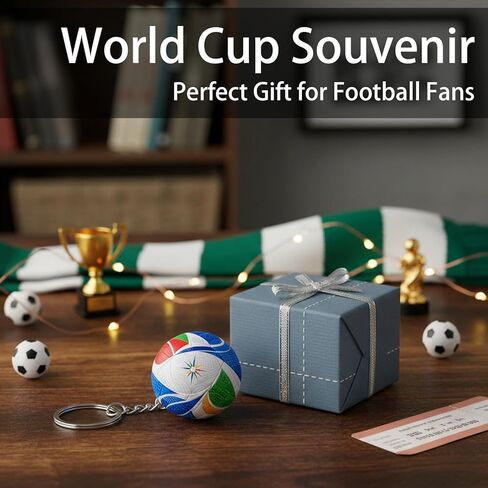 2PCS 1:1 Replica Soccer Keychain World Cup Design 2026 Soccer Ball 1.5 inches Keychain and Football keychain soccer Accessories for Men 2026 Football Keychains Backpack Charm Sports Soccers Gifts in Kuwait