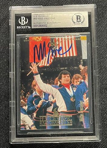 Mike Eruzione Signed 1996 Upper Deck Team Usa Card Beckett Auto Miracle On Ice - Autographed Olympic Cards in Saudi Arabia