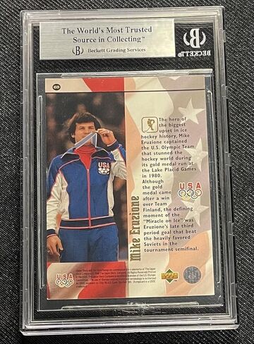 Mike Eruzione Signed 1996 Upper Deck Team Usa Card Beckett Auto Miracle On Ice - Autographed Olympic Cards in Saudi Arabia
