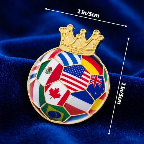 2026 International Soccer Commemorative Pin with Display Case – Crowned Football Design – Premium Enamel Souvenir Gift for Soccer Fans in Saudi Arabia