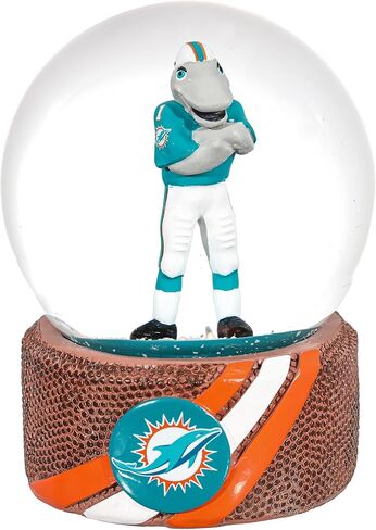 NFL Miami Dolphins Snow Globe, Officially Licensed Football Water Globe with Team Logo, Christmas Holiday Tabletop Decoration & Memorabilia Gift for Men and Women Fans in Saudi Arabia