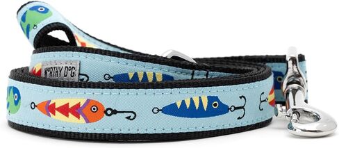 The Worthy Dog Flip Flops Pattern Dog Leash 5ft Stylish Blue/Pink, Comfortable Durable Nylon Fits Small, Medium, Large Dogs, Fun Outdoor Puppy Walking Accessory-Large in Kuwait