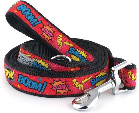 The Worthy Dog Flip Flops Pattern Dog Leash 5ft Stylish Blue/Pink, Comfortable Durable Nylon Fits Small, Medium, Large Dogs, Fun Outdoor Puppy Walking Accessory-Large in Kuwait