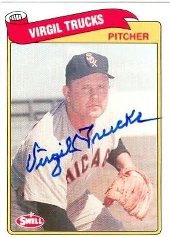 Autograph Warehouse 22346 Virgil Trucks Autographed Baseball Card Chicago White Sox 1989 Swell Legends No. 73 in Kuwait