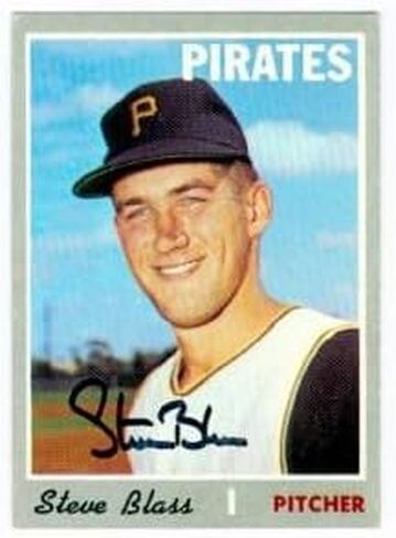 Autograph Warehouse 46404 Steve Blass Autographed Baseball Card Pittsburgh Pirates 1970 Topps No .396 in Saudi Arabia