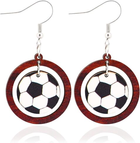 World Cup Soccer Earrings for Women, Football Dangle Earrings, Sports Gifts for Women Adults Soccer Lovers, Birthday Anniversary Holiday Gifts for Sports Fans in Kuwait